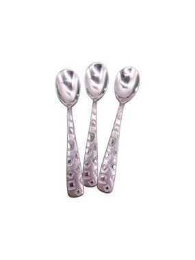 Cambridge Bedrock Sand Flatware 6.5" Soup Spoons Set Of 3